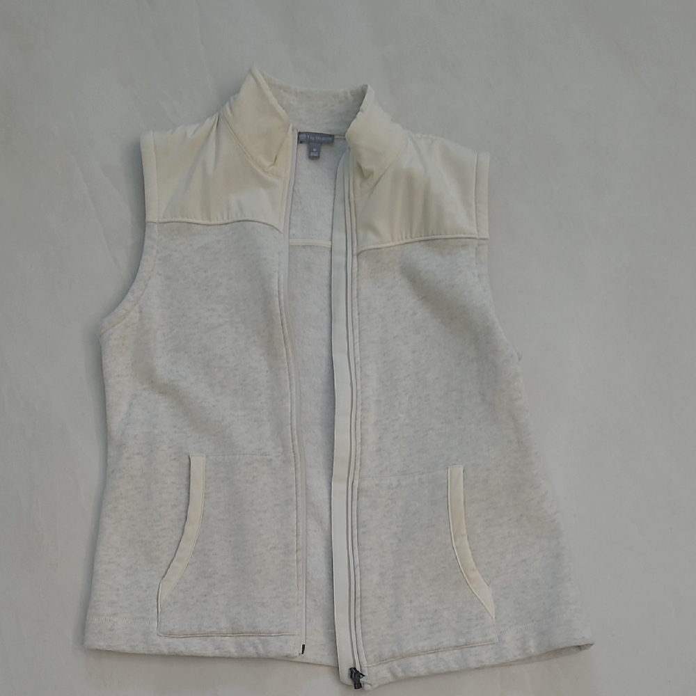 Talbots Cream Zip-Up Vest